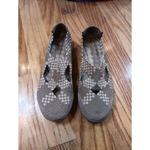 Skechers Taupe Savor Entice‎ Woven Relaxed Fit Slip-On Memory Foam Shoes 9.5